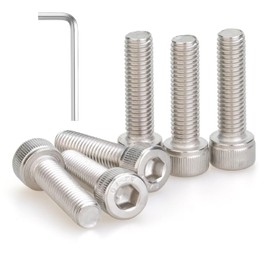 M6 x 22mm 20 Pcs Socket Head Cap Screws, 304 Stainless Steel, Fully Threaded, Bright Finish, Allen Socket Drive, Din 912, Includes Hex Wrench, for Furniture, DIY, 3D Printing