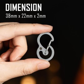 KeyUnity KS Stainless Steel Utility Keychain with Quick Release Carabiner and Pocket Clip for Camping Hiking (KS05)