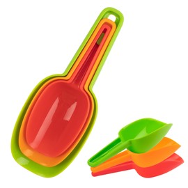 RP Remarkable Power, Set of 3 Plastic Flour Scoop Ice Scooper Multi PuRPose Plastic Kitchen Scoops Canisters Popcorn Scoop