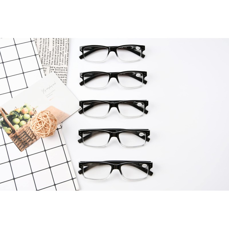 Eyekepper Vintage Reading Glasses for Men - 5 Pack Spring