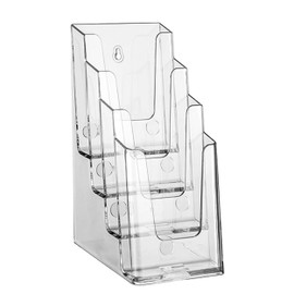 ogoPLUS 4 Tier Brochure Holder DIN Long Portrait Format / Multiple Brochure Stand, Flyer Stand, Flyer Holder, Advertising, Stand, Table Brochure Stand, Wall Mounting, Brochure Box