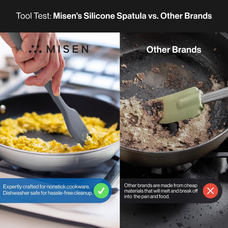 Misen Nonstick-Safe Silicone Spatula - Dishwasher Safe, Heat Resistant -