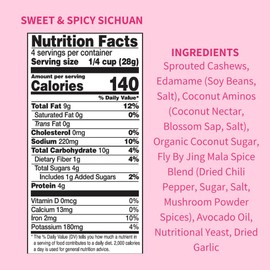 Daily Crunch Sweet & Spicy Sichuan Sprouted Cashews and Edamame, Zero Seed Oils, Keto Friendly, Gluten Free, 4oz, 2 Pack