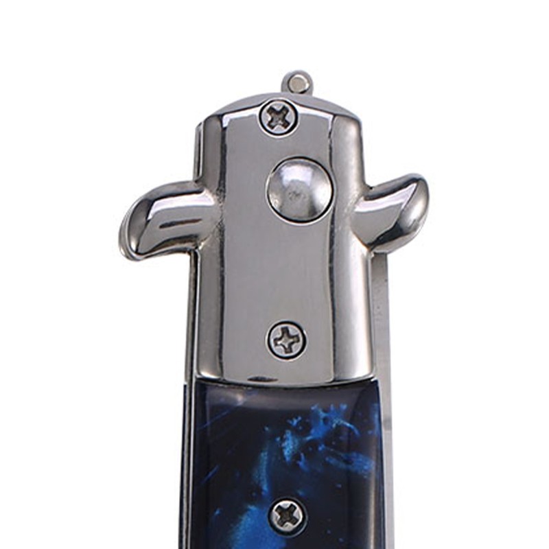Switchblade Spring Folding Knife Push Button Pocket Comb Oil Hair