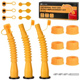 Gas Can Spout Replacement, 3-Pack Upgraded Gas Can Nozzle Replacement Compatible with 1/2/5/10 Gallon Cans, Durable Flexible Nozzle for Easy Refueling and Spill Prevention