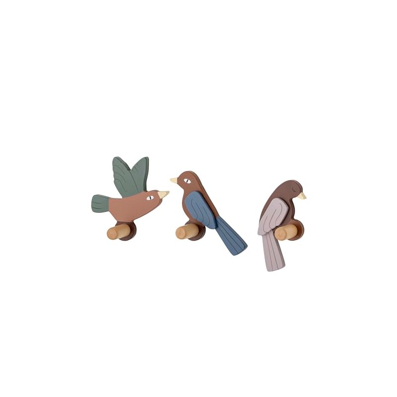 Bloomingville Lewi Hooks, Brown, FSC®100%, MDF; L8.5xH10xW4 cm, Set of