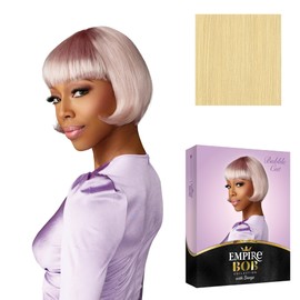 Sensationnel Empire bob humanhair wig - bubble cut face framing mesh cap for comfort with bangs (BLEACHEDBLONDE)