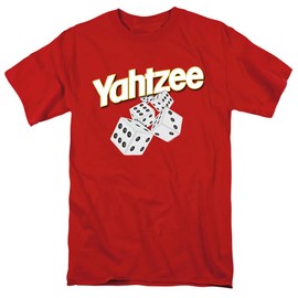 Yahtzee Tumbling Dice Unisex Adult T-Shirt for Men and Women, Red, 2X-Large