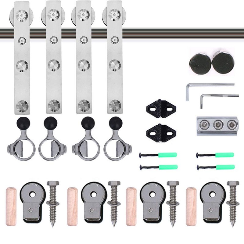 TSMST 7FT Sliding Barn Door Hardware Kit, Stainless Steel Heavy