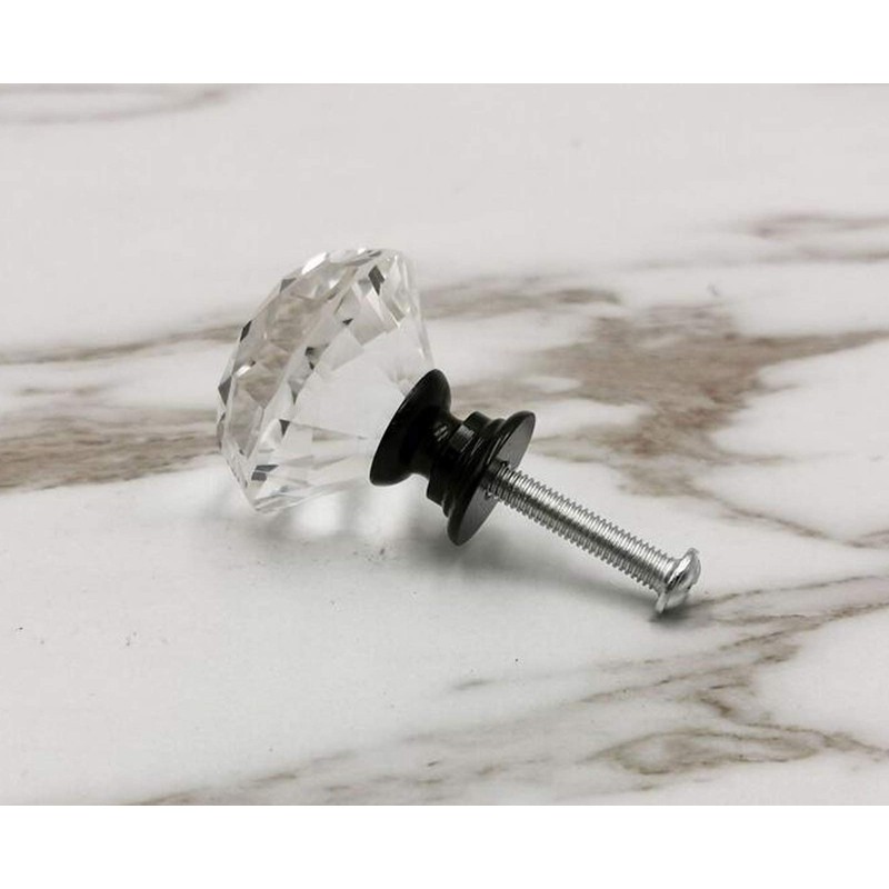 10 Pack Crystal Glass Diamond Shape Drawer Knob Pull Handle