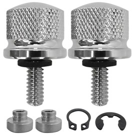 XSPANDER 2pcs Stainless Steel Seat Bolt Nut Kit Fit for Harley Davidson 1996-2024 Models with 1/4"-20 Thread (Chrome)