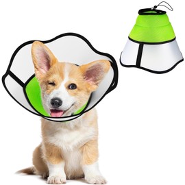 KIKNIN Soft Dog Cone, Adjustable Dog Cone Collar, Elizabethan Collar for Dogs After Surgery, Breathable Dog Recovery Cone to Stop Licking, Lightweight E-Collar for Dogs