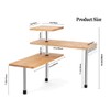 HYNAWIN 3-Tier Corner Shelf, Bamboo & Metal Storage Rack with