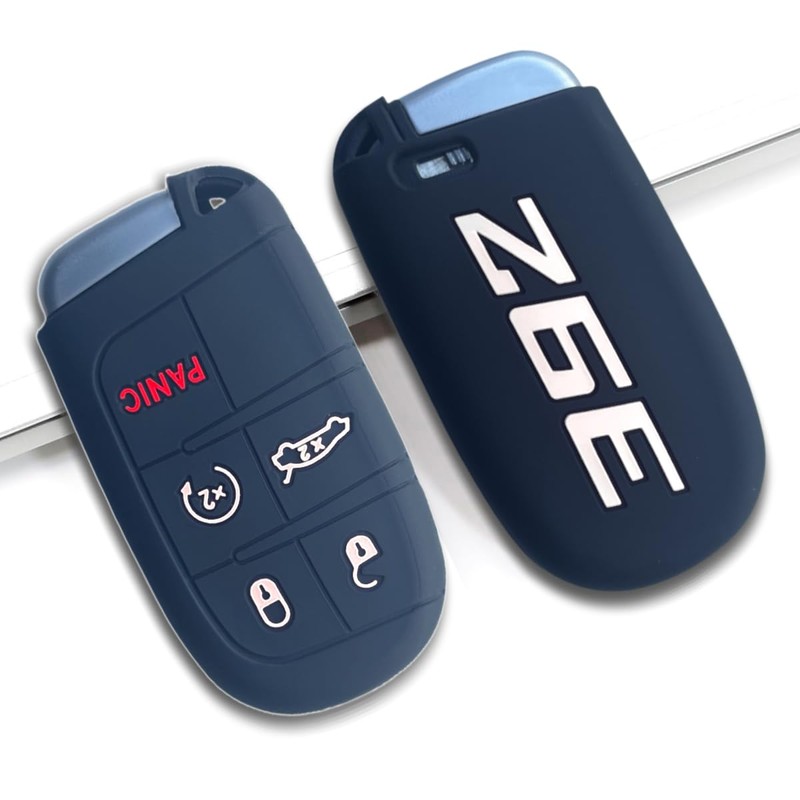 QZXIAOGU for Dodge Keychain with Soft Silicone Protection Key Case