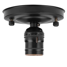Jeanoko Light Socket E26 E27 Vintage Industrial Ceiling Wall Light Base Holder Pendant Bulb Lamp Screw Socket (Black) Garden Decoration