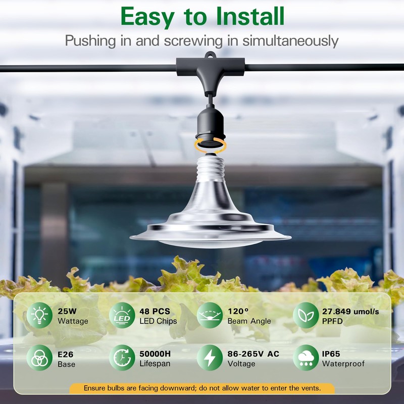 EVERYGROW Outdoor Waterproof Grow Light, 41FT Daisy Chain LED, Full
