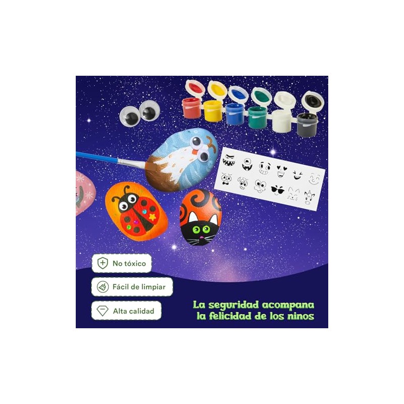 Kit Pintura Rocas Que Brillan Oscuridad Materiales Arte