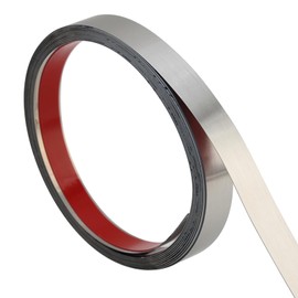 LINXIU Stainless Steel Molding Trim, Brushed Metal Trim, Peel and Stick Wall Trim for Mirror Frame Ceiling and Home DIY Decoration 16.4ft x 0.8in