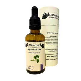 Organic Gotu Kola (Centella asiatica), Australian made, alcohol-Free Liquid Extract (50ml)