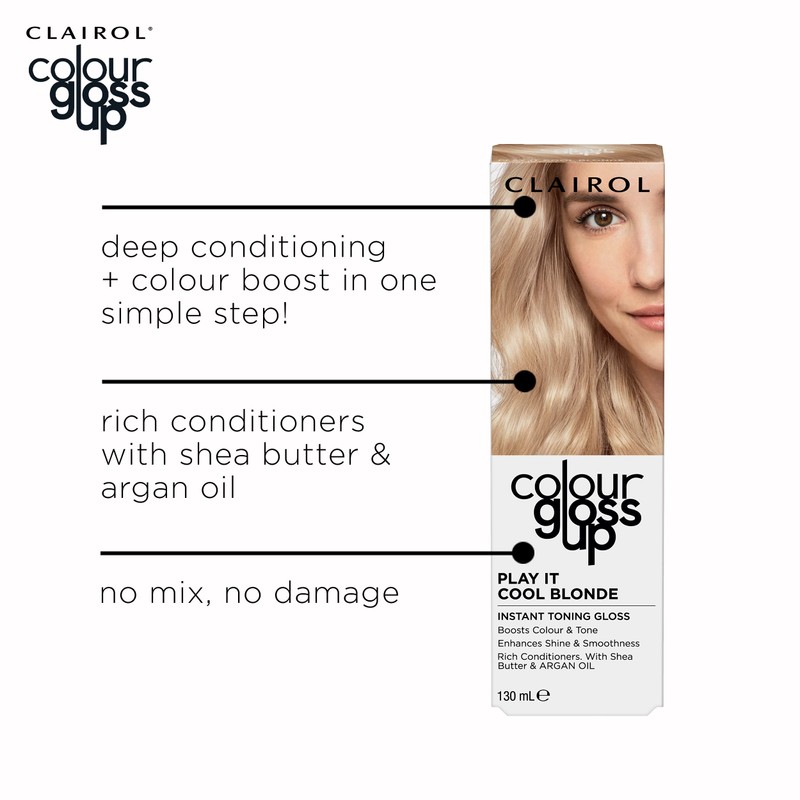 Clairol Colour Gloss Up Conditioner, Play It Cool Blonde, 130ml