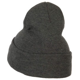 e4Hats.com Big Yellow Eyes Embroidered Long Beanie - Dk Grey OSFM