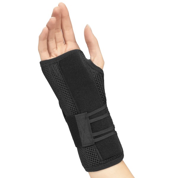 OTC Wrist Brace, Adjustable Thumb Strap Support, Black (Right Hand), Small