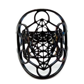 AB Viking Crafts Metatrons Cube Finger Ring One Size Open Stainless Steel in Jewellery Box Spirituality Happiness Energy Metaphysics, Cardboard