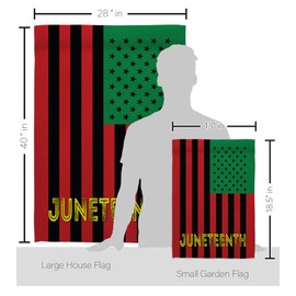 Americana Home & Garden Juneteenth American Kit Support Awareness Afro United State Black Lives Matter Decoration Banner Small Yard Gift, House & Garden Flags Set w/Flagpole, Made in USA 28 X 40