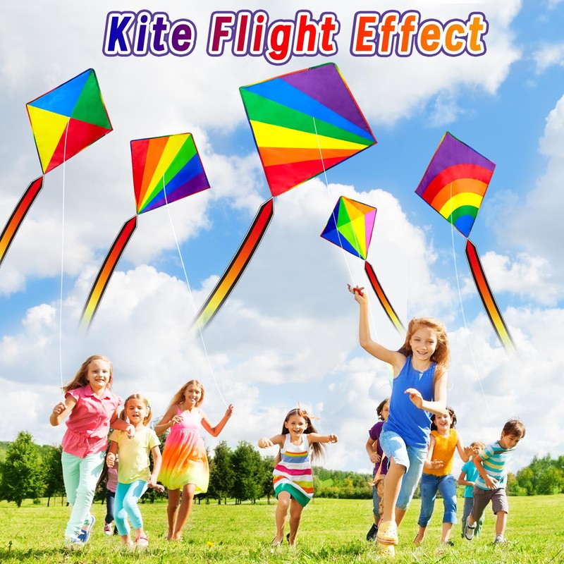 QUANA 5 Pack Kites for Kids and Adults, Diamond Kites