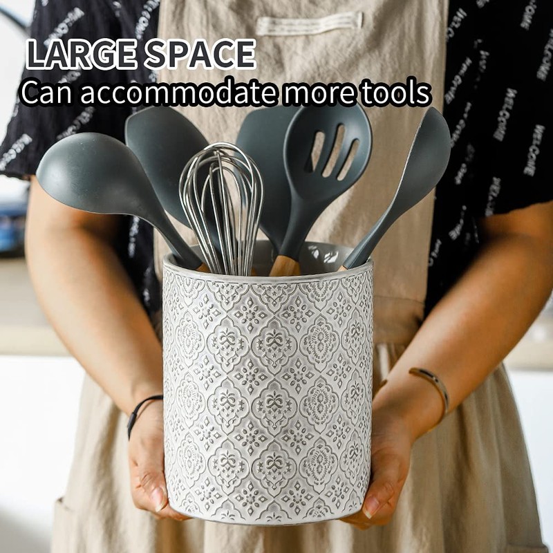 KOOV Kitchen Utensil Holder, Large Utensil Holders for Countertop, 6