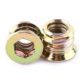 Tuerca de Inserción de 20 Piezas, Tuerca Roscada de Acero Al Carbono para Muebles de Madera(M6*10mm)