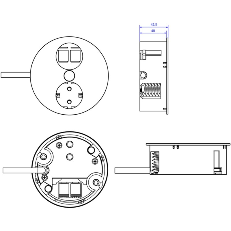 Bachmann Twist 2S Built-In Socket, Stainless Steel Look