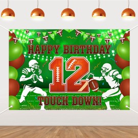 Football 12th Birthday Backdrop for Boys 12th Bday Party Supplies 5 * 3ft