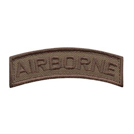 Airborne Shoulder Tab Tan Coyote US Army Tactical Morale Fastener Patch