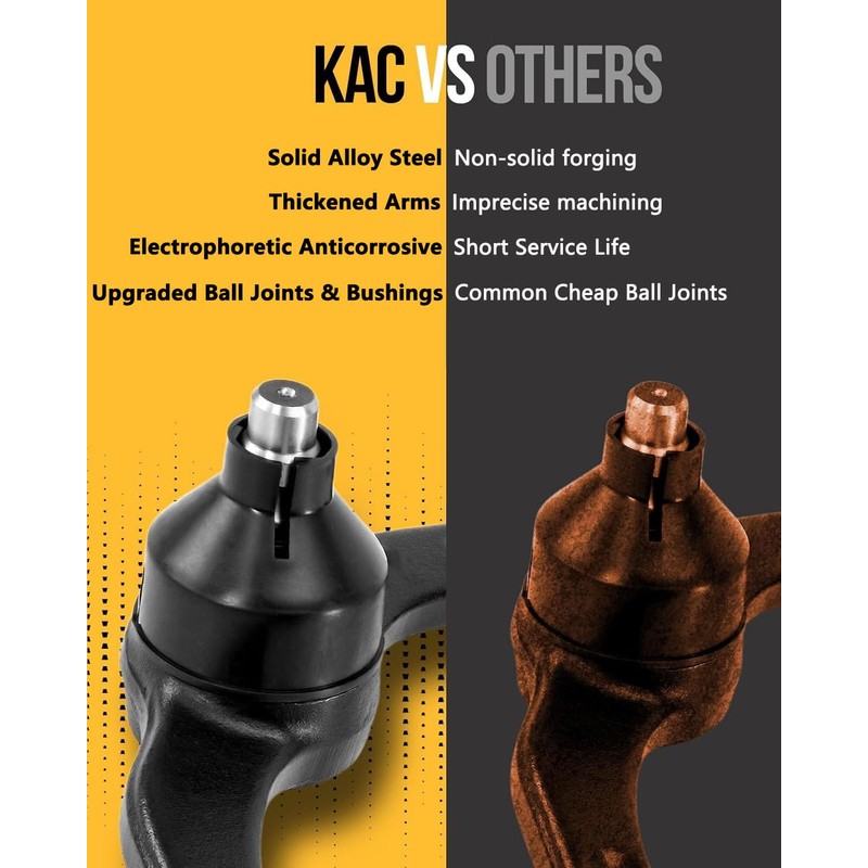 KAC Front Lower Complete Control Arms Assembly Suspension Kit w/Ball