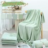 12 Pack Sage Green Wedding Flannel Throw Blankets Bulk 50