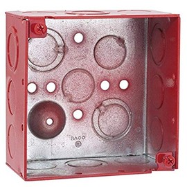 Raco 911-3 Electrical Box, Square, 30.3 Cu In, Red