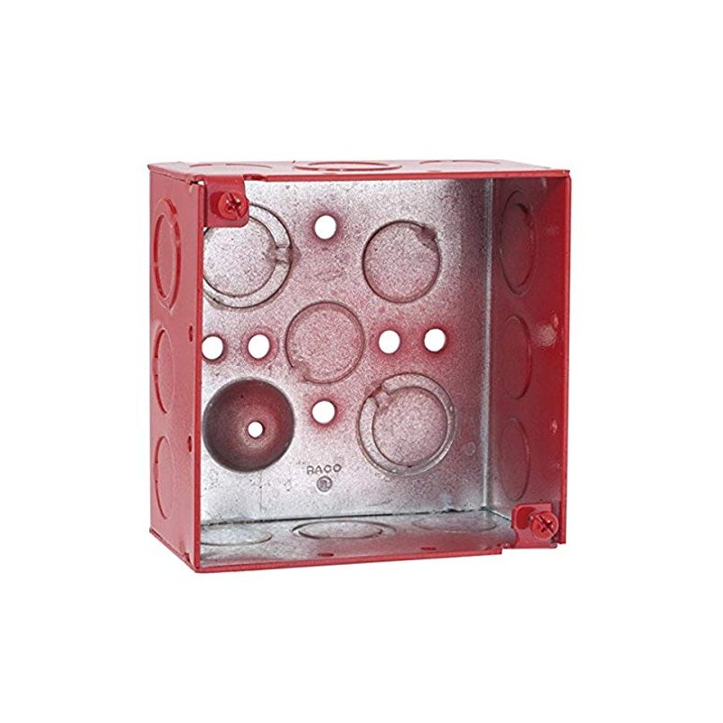 Raco 911-3 Electrical Box, Square, 30.3 Cu In, Red