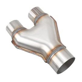 BATONECO Y Pipe 3 Inch ID Single to 2.25 Inch ID Dual Exhaust Adapter Connector, T409 Stainless Steel, Overall Length: Approx. 10", Universal