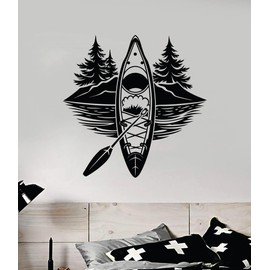 Kayak Wall Decal Home Decor Art Vinyl Sticker Quote Teen Inspirational Motivational Men Girls Teen Mom Dad Family Sports River Rafting Canoe