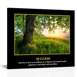 KREATIVE ARTS Success Is Not An Accident Canvas Wall Art - Motivational Quotes for Home & Office - Achieve Goals with Inspiring Home Office Decor 20x24inch Ready to Hang