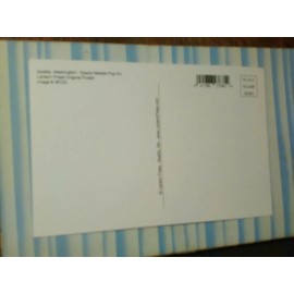 PHOTO POST CARD IN BRIGHT COLORS SPACE NEEDLE SEATTLE WASHINGTON