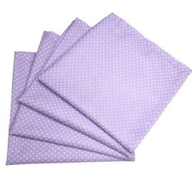 Maison Charlo - Set of 4 100% Cotton Cloth Napkins 15" by 15" - Reusable Napkins, Dining Table Decor - Soft Durable Dinner Napkins for Everyday Gatherings, Thanksgiving - Lilac with Dot