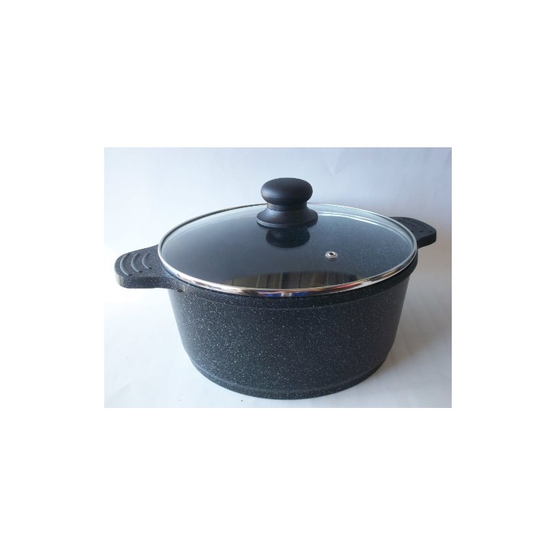 Ceramic Marble Coated Cast Aluminium 2.5 qt. Stockpot Non Stick