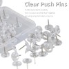 100 Pieces Clear Push Pins Thumb Tacks Transparent Head Cork
