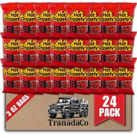 Old Vienna of St. Louis Hot Diggety’s Hot Cheese Flavored Puffed Corn Snack 3oz Bags (24 Count) Snack Case by TranadaCo