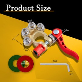 HAOBO 2PCS Battery Terminal Connectors, Battery Clamps, 4 Way Quick Release Disconnect Car Battery Terminal Applicable to SAE/JIS Type A Posts, Positive Negative Battery Cable Ends for Car Truck Van