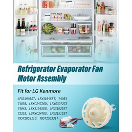 EAU64824401 Refrigerator Evaporator Fan Motor Assembly DC Fit for LG Kenmore Refrigerator Replace EAU65089701 EAU61505013 EAU36179308 ADJ73252237, DC Freezer Compartment Fan Motor