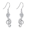 Music Note Earrings Sterling Silver Microphone Treble Music Dangle Drop