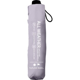 Nakatani Natural Basic All-Weather Folding Umbrella UV All Weather Purple [944-002] Manual Open Parent Pole Size: 21.7 inches Black Coating Windproof